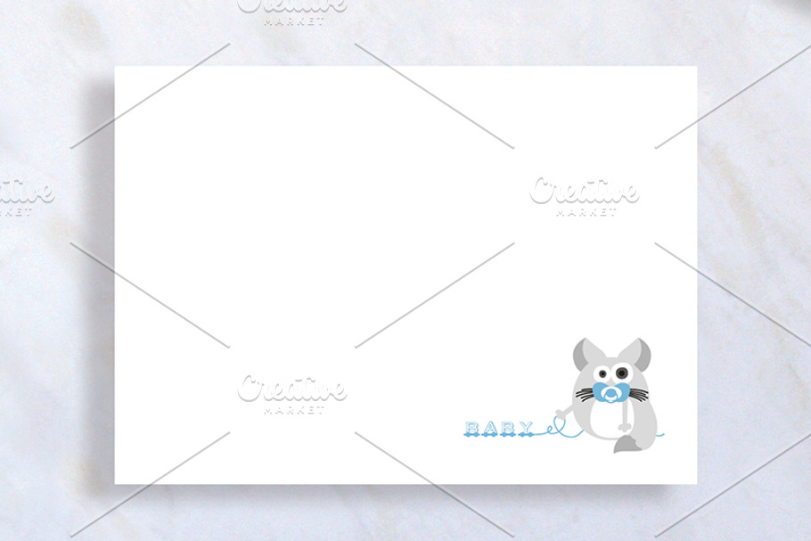 Cute Baby Chinchilla Stationary in Card Templates - product preview 8