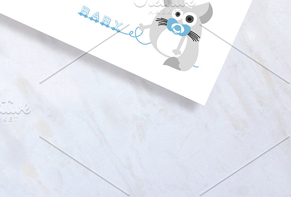 Cute Baby Chinchilla Stationary in Card Templates - product preview 1