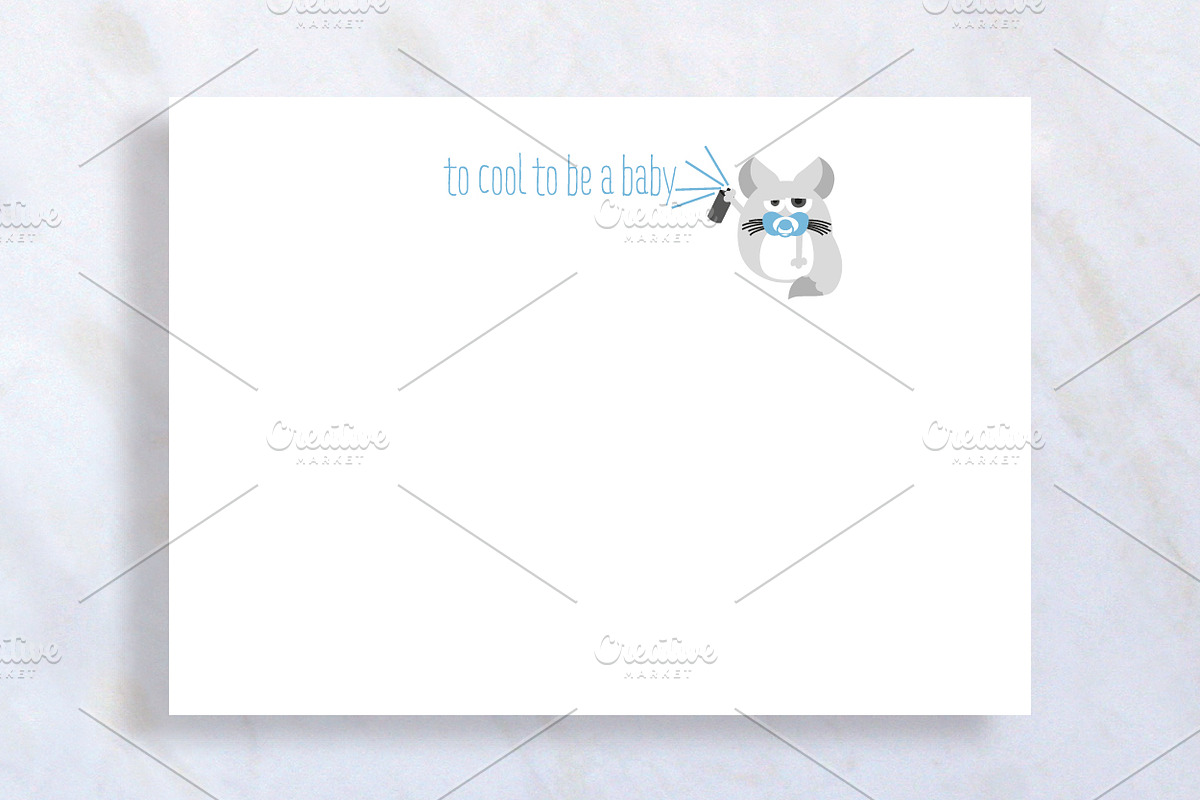 Cool Baby Chinchilla Stationary Card in Card Templates - product preview 8