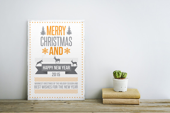 Christmas card typography design in Card Templates - product preview 1