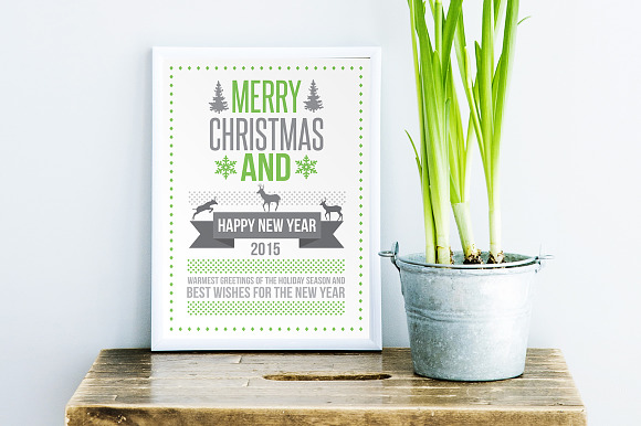 Christmas card typography design in Card Templates - product preview 3