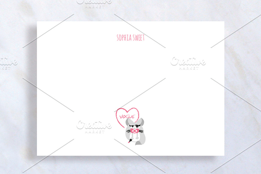 Baby Girl Personal Stationary Card in Card Templates - product preview 8