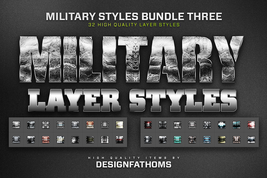 Military Styles Bundle 3 in Photoshop Layer Styles - product preview 8