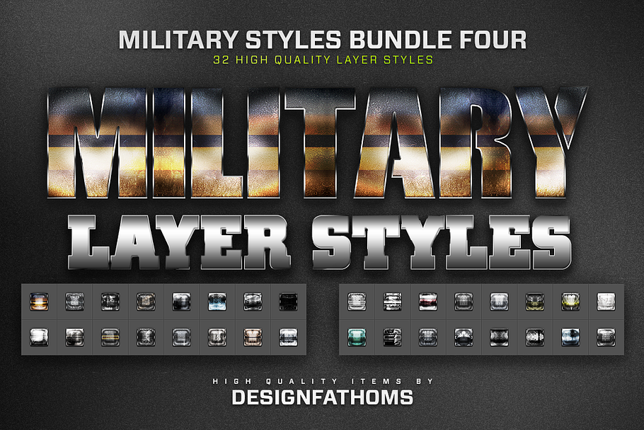 Military Styles Bundle 4 in Photoshop Layer Styles - product preview 8
