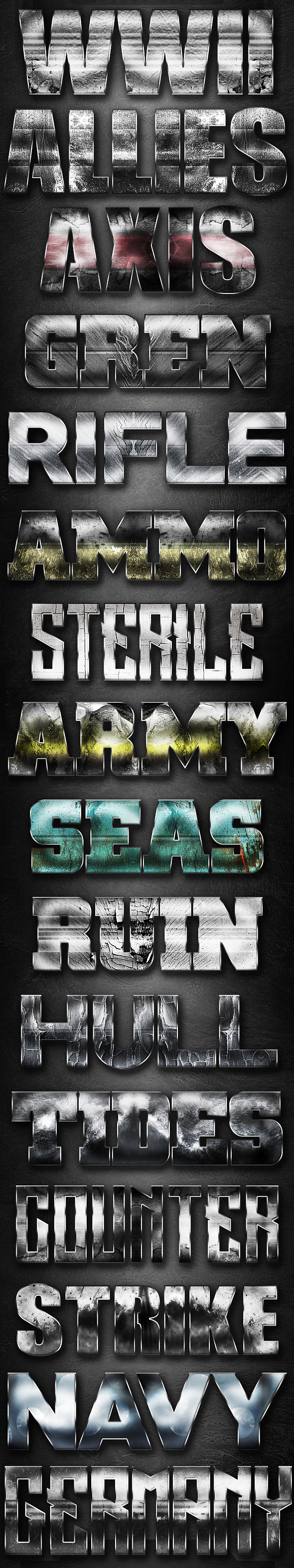 Military Styles Bundle 4 in Photoshop Layer Styles - product preview 2