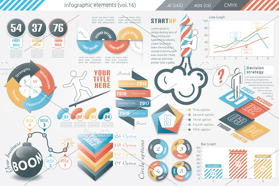 Infographic Elements Bundle in Presentation Templates - product preview 8