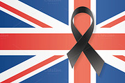 United Kingdom flag black ribbon