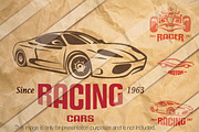 3 Racing Cars Logo Template