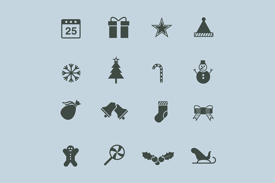 16 Festive Christmas Icons in Graphics - product preview 8