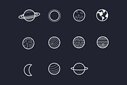 11 Solar System Planet Icons