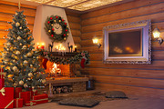 3D rendering New year interior