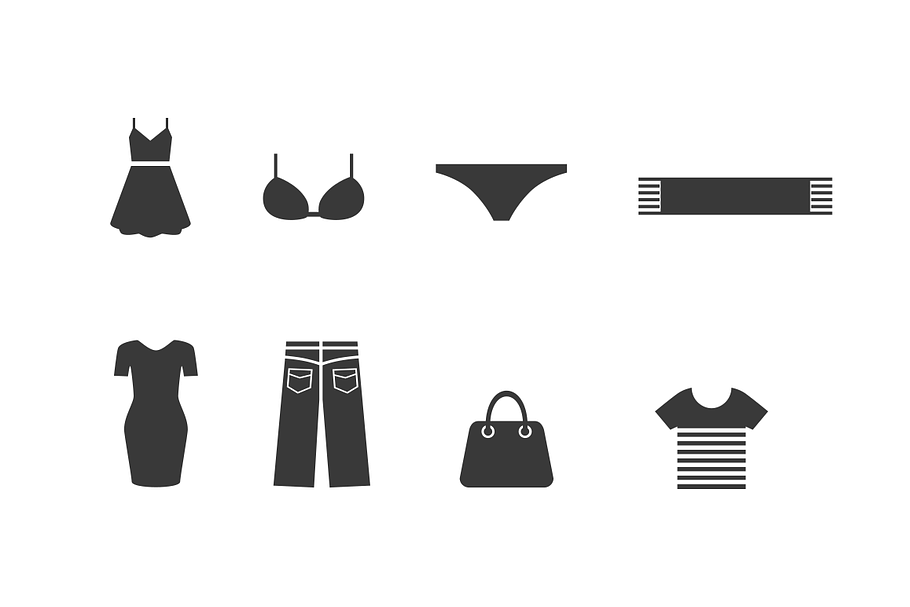 16 Womens Dress Icons in Graphics - product preview 8