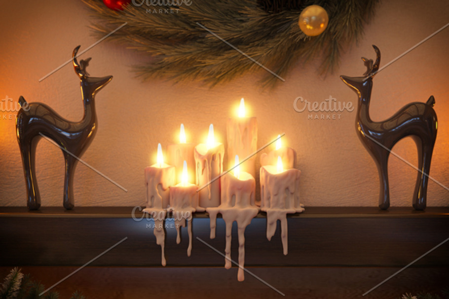 3D rendering Christmas interior in Illustrations - product preview 8