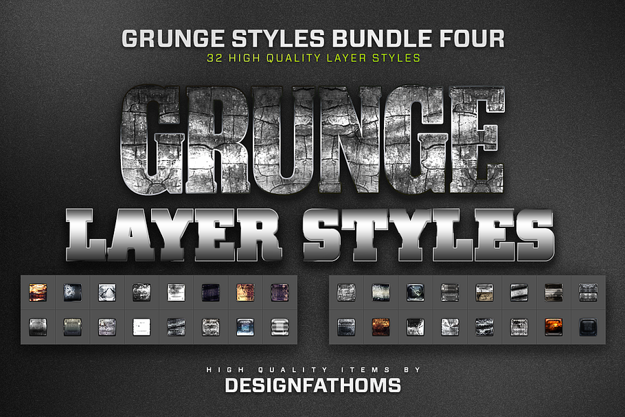 32 Grunge Styles Bundle 4 in Photoshop Layer Styles - product preview 8