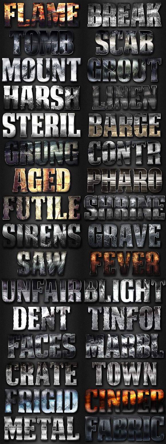 32 Grunge Styles Bundle 4 in Photoshop Layer Styles - product preview 1