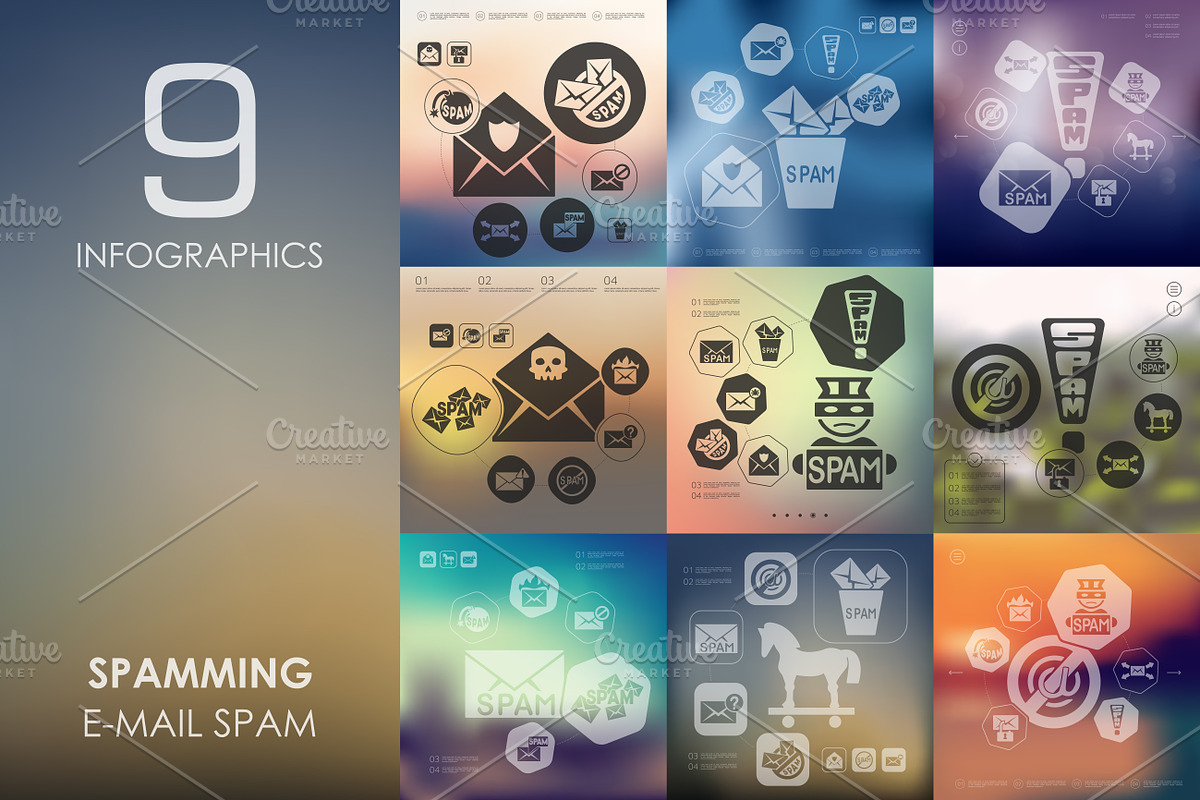 9 spamming infographics in Presentation Templates - product preview 8