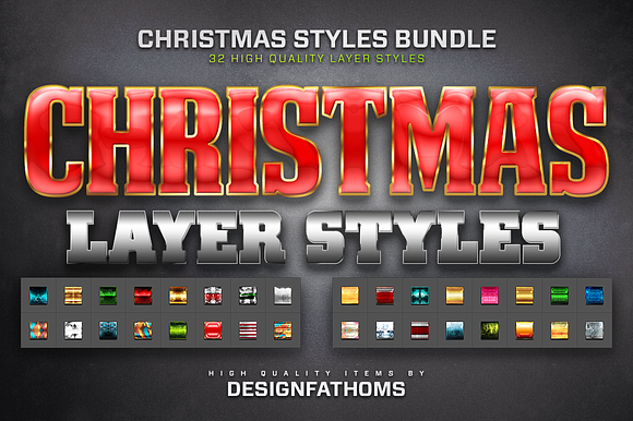 Christmas Layer Styles Bundle in Photoshop Layer Styles - product preview 2