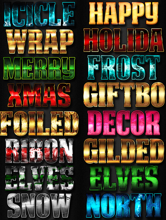 Christmas Layer Styles Bundle in Photoshop Layer Styles - product preview 3