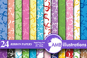 Digital Papers,Ribbons Paper AMB-558