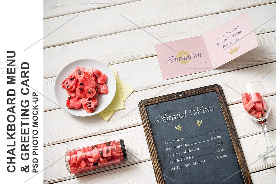Chalkboard and Greeting Card Mockup in Mockup Templates - product preview 8