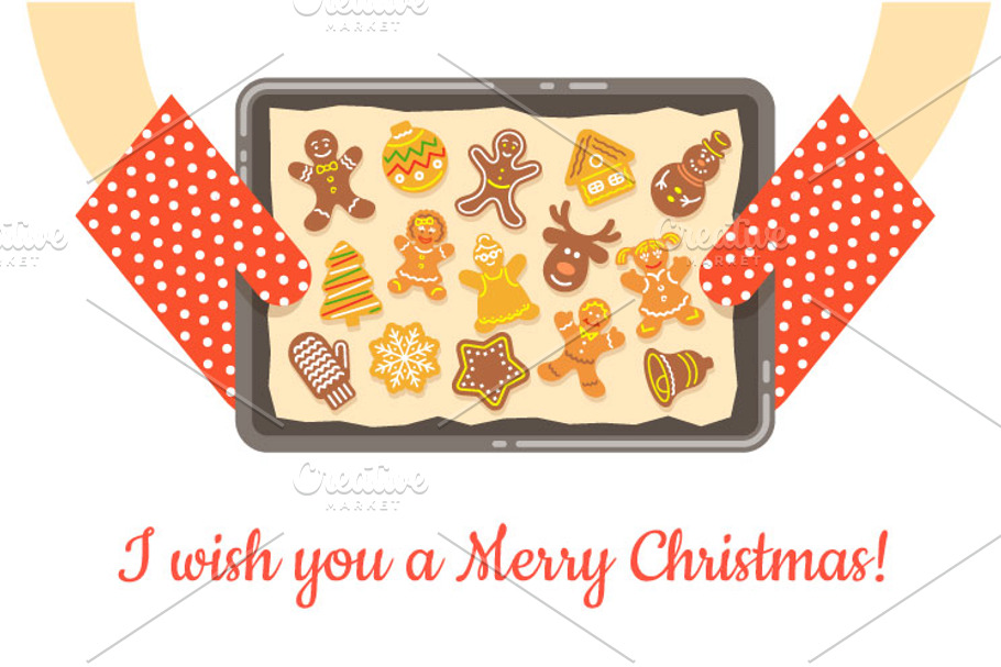 Christmas bakery gingerbread cookies in Illustrations - product preview 8
