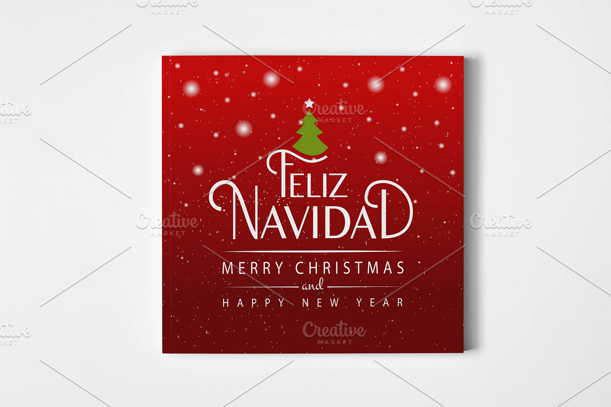 Feliz Navidad Lettering Card in Card Templates - product preview 8