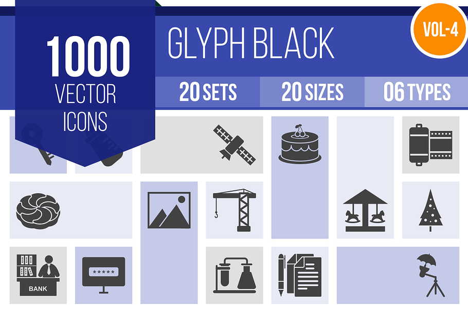 1000 Glyph Icons (V4) in Graphics - product preview 8