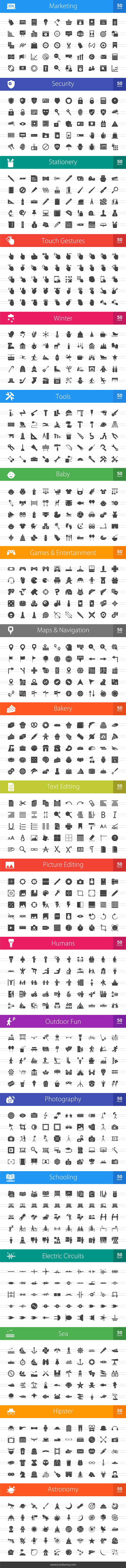 1000 Glyph Icons (V4) in Graphics - product preview 1