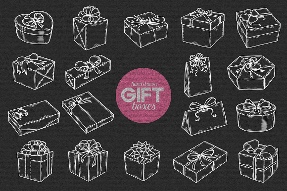 Gift boxes graphic set in Illustrations - product preview 1