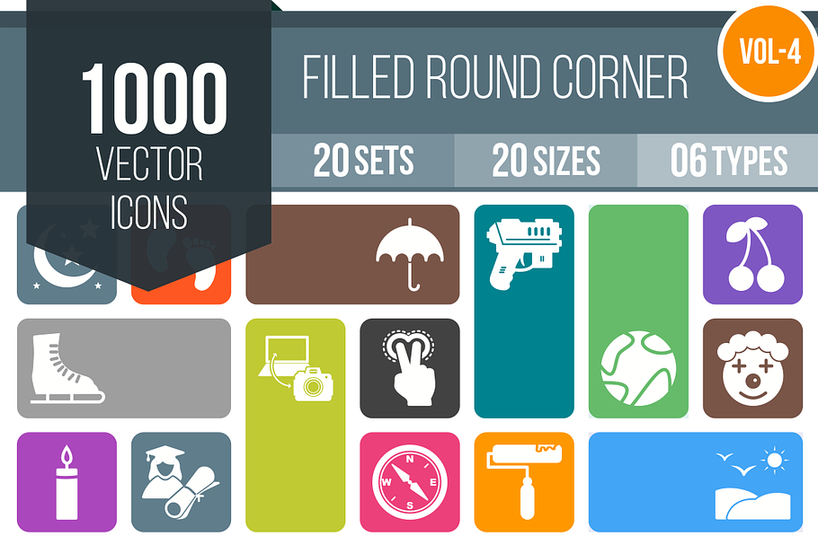 1000 Filled Round Corner (V4) in Graphics - product preview 8