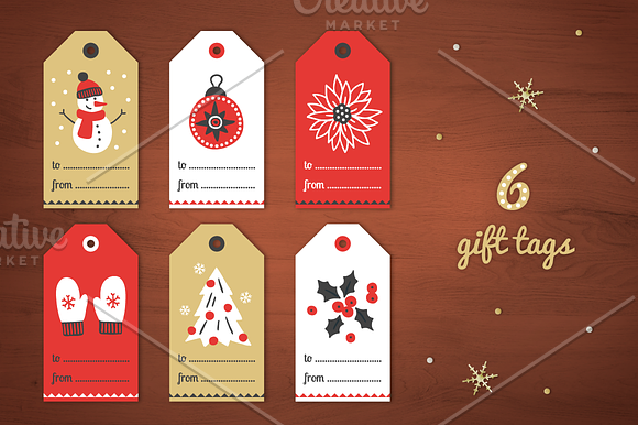 Christmas Ribbons, Stickers, Tags in Patterns - product preview 1