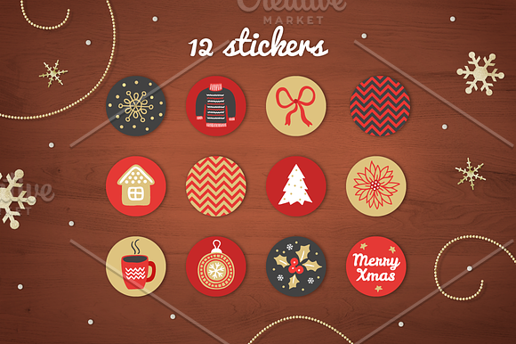 Christmas Ribbons, Stickers, Tags in Patterns - product preview 2