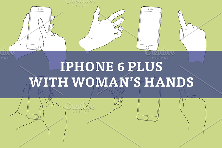 Woman hands with Apple iPhone 6 Plus in Illustrations - product preview 8