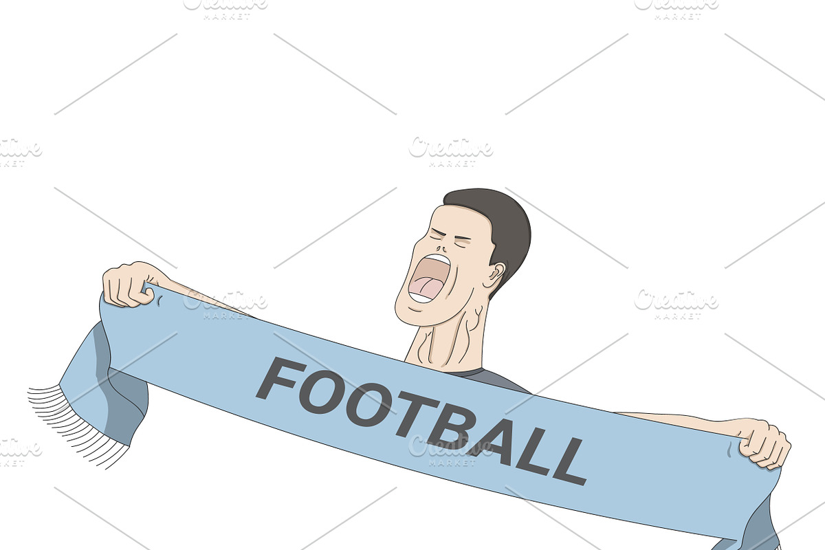 Football fan shouting in Illustrations - product preview 8