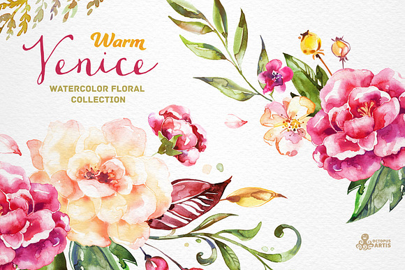 Warm Venice. Floral Collection in Illustrations - product preview 3