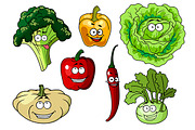 Fresh healthy cartoon vegetables cha