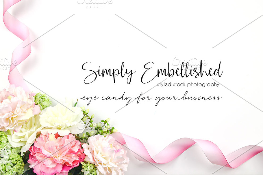 Styled Stock Photo - Floral w/Ribbon
