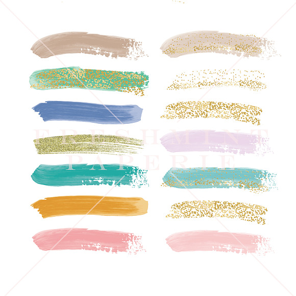 Confetti gold paint brush strokes in Graphics - product preview 1