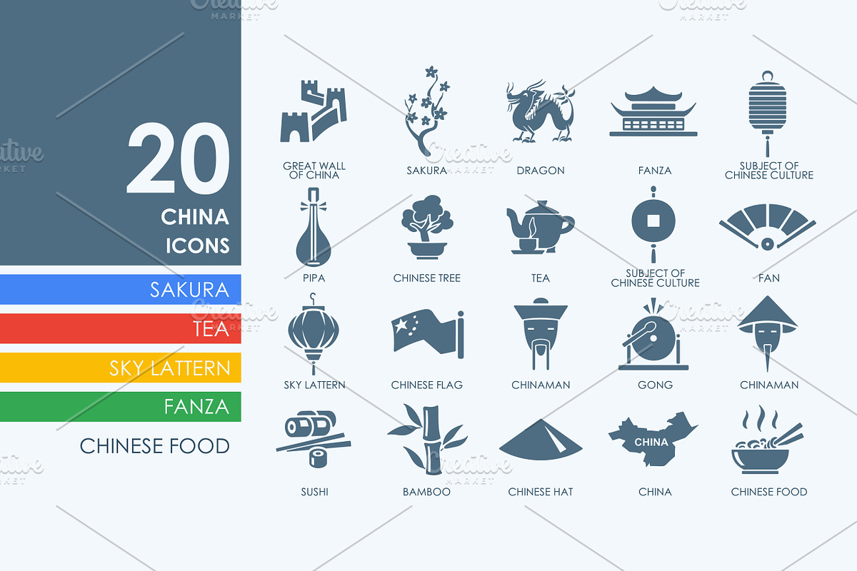 20 China icons in Graphics - product preview 8