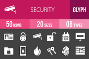 50 Security Glyph Inverted Icons