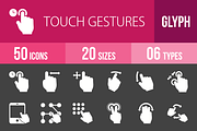 50 Touch Gesture Glyph Inverted Icon