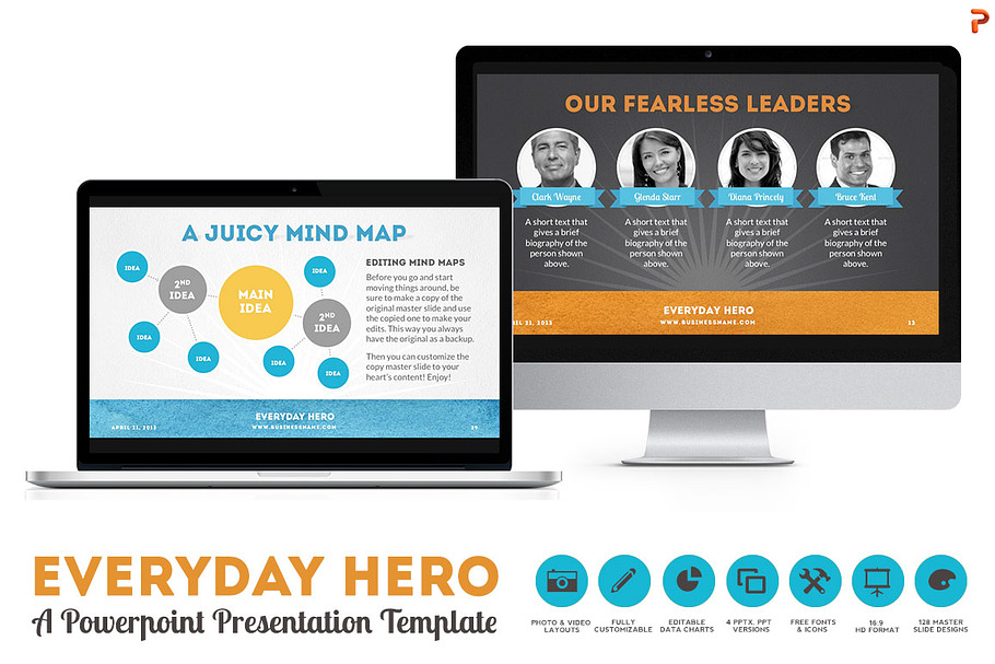 Everyday Hero Powerpoint HD Template in PowerPoint Templates - product preview 8