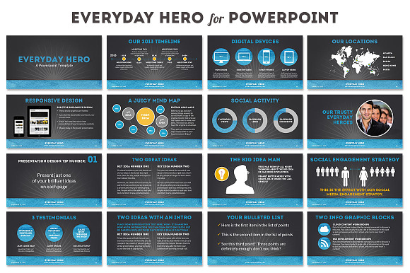 Everyday Hero Powerpoint HD Template in PowerPoint Templates - product preview 3