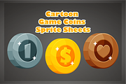 Cartoon Game Coins Sprite Sheets