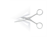 Scissors Cut Paper White. Vector