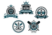 Nautical and marine emblems or icons