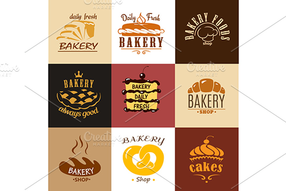 Creative bakery logos and banners in Graphics - product preview 8