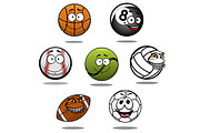 Cartoon funny balls characters