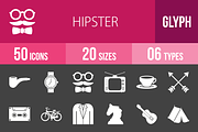50 Hipster Glyph Inverted Icons