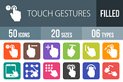 50 Touch Gesture Round Corner Icons